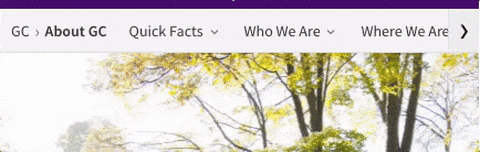 An animated GIF of a user horizontally scrolling a navigation menu, then hovering over some menu items, causing their drop down sub-menus to appear.